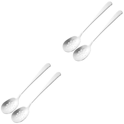 4 Pcs Strainer Flatware Stainless Steel Scoop Ladle Mini Spoon Hot Pot Spoons For Cooking Small