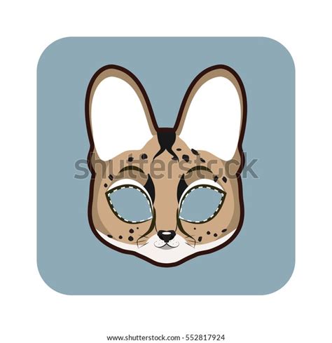 Serval Mask Various Festivities Parties Activities Stock Vector