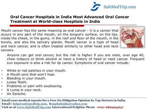 Oral Cancer Hospitals In India Most Advanced Oral Cancer Treatment At…