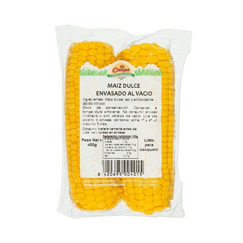 Maíz Dulce En Mazorca Cocido Paquete 400 G