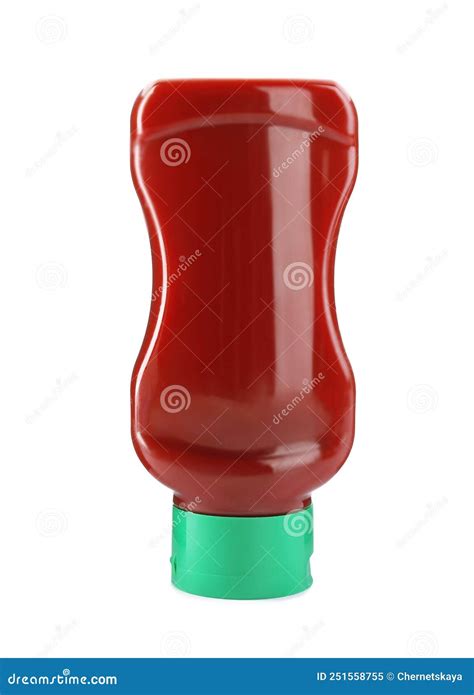 Frasco De Ketchup Saboroso Isolado Em Branco Imagem De Stock Imagem