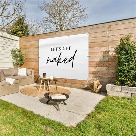 Muurdecoratie Buiten Quotes Let S Get Naked Tekst Zwart Wit 160x120 Cm Bol