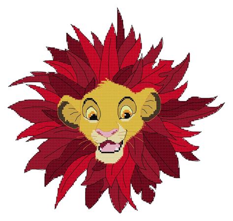 Lion King Simba Leaf Mane Cross Stitch Pattern Etsy