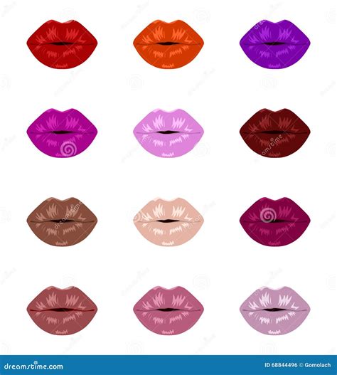 Vector Lips Set Stock Vector Illustration Of Design 68844496