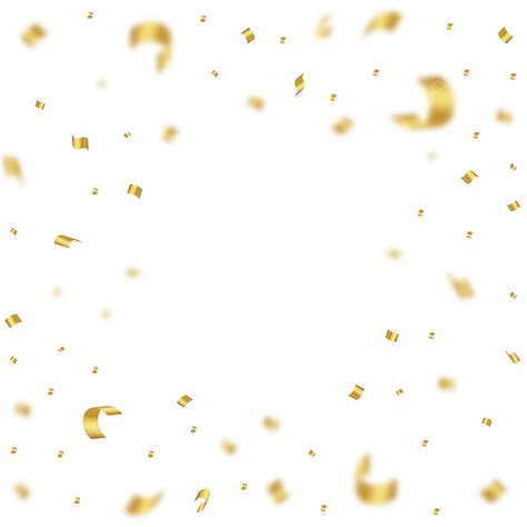 Celebration Background With Gold Ribbons And Confetti Overlay Confetti