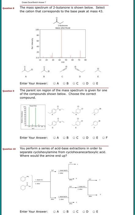 Solved Crewe A Question The Mass Spectrum Of 2 Butanone Is