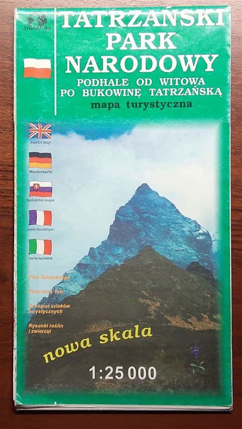 Mapa TATRZAŃSKI PARK NARODOWY mapa turystyczna 1998 1999 r 13 5 x 25