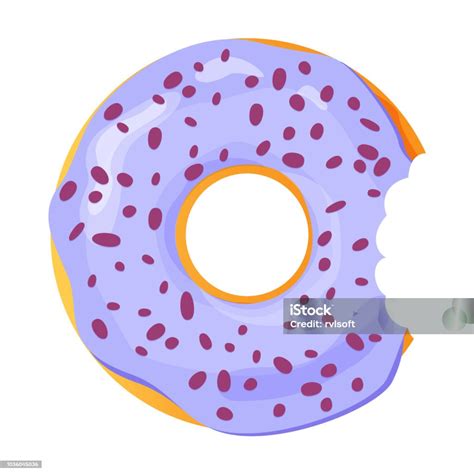 흰색 바탕에 화려한 물린된 도넛 도넛에 대한 스톡 벡터 아트 및 기타 이미지 도넛 물기 한 입 먹음 Istock