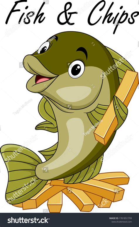 Cute Cartoon Fish Chips Stock Vector (Royalty Free) 1781851799 ...