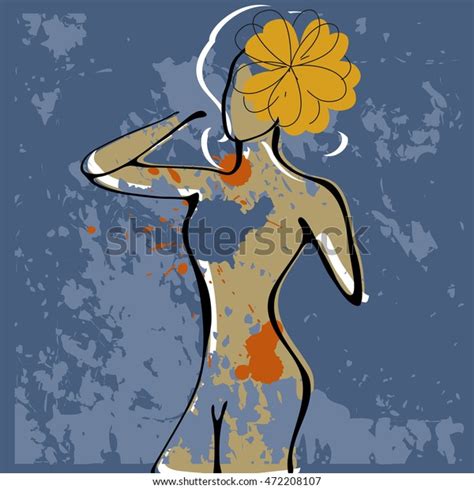 Art Background Paint Drops Nude Woman Stock Vector Royalty Free 472208107 Shutterstock