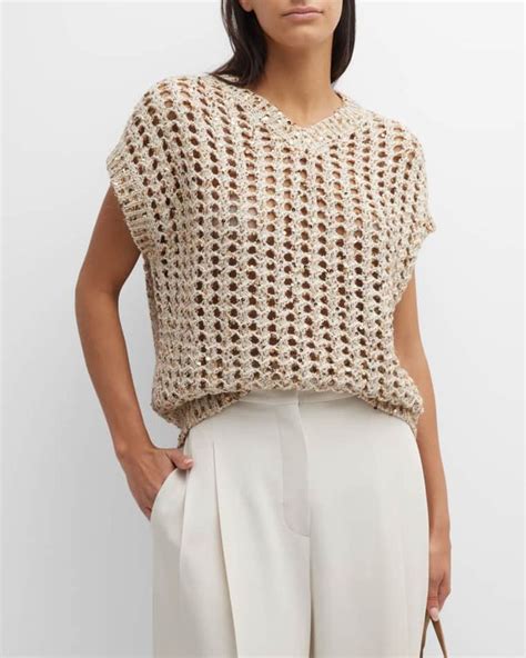 Brunello Cucinelli Sweaters At Neiman Marcus Cap Sleeve Sweater