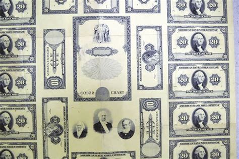 American Bank Note Company Specimen Bank Note Uncut Sheet Archives