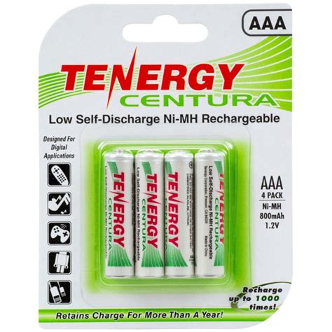 Tenergy Centura Aaa Low Self Discharge Lsd Nimh Rechargeable Batteries 4 X Aaa In 1 Pack