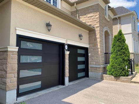 Modern Double Garage Doors Side 4 Panel Glass3 Modern Doors