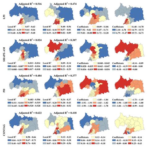 Spatial Distribution Of Local R 2 Value And Correlation Coefficients