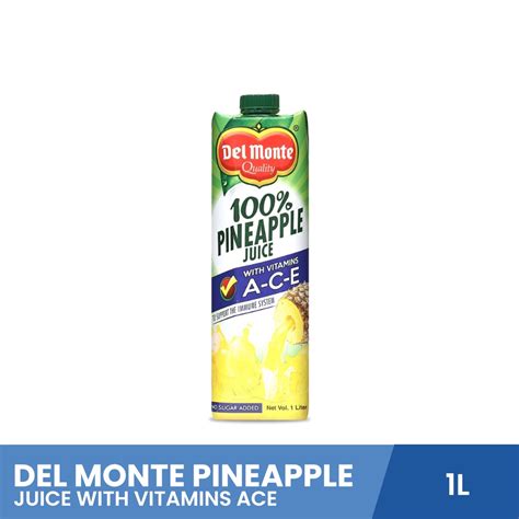 DEL MONTE Pineapple Juice With Vitamins ACE 1L Shopee Philippines