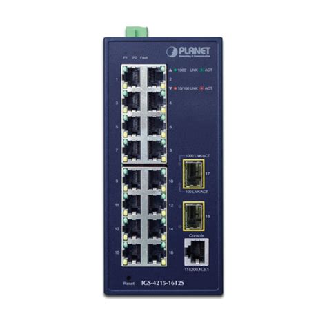 IGS-4215-16T2S Industrial L2/L4 16-Port 10/100/1000T + 2-Port 100/1000X ...