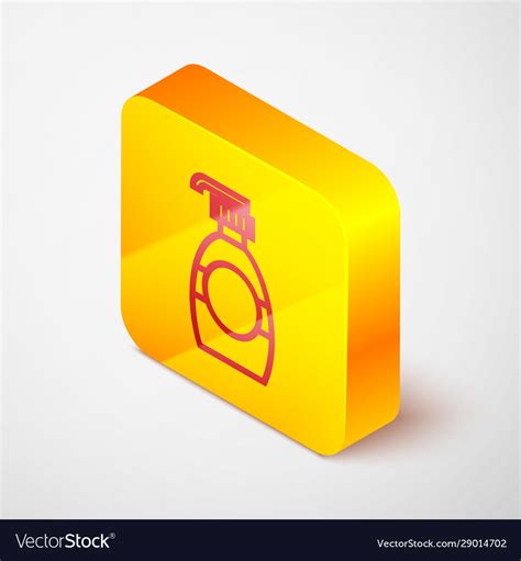 Isometric Line Bottle Liquid Antibacterial Soap Vector Image