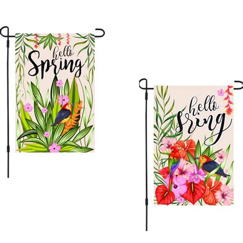 Spring Welcome Garden Flag,Seasonal Garden Flags,Double Sided 12 x 18 ...