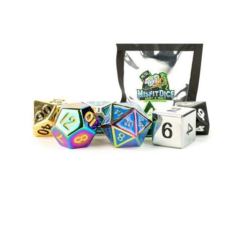 Fanroll LIC9201 Mystery Misfit Metal Polyhedral Dice Set Walmart