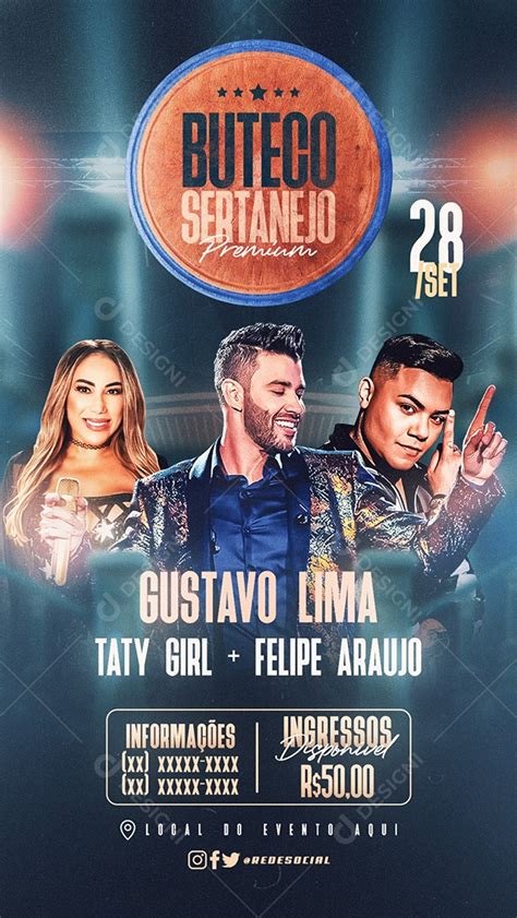 Flyer Story Buteco Sertanejo Social Media PSD Editável download Designi