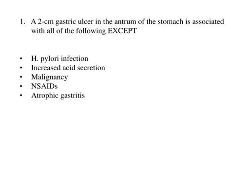 Ppt 1 Answer B Gastric Ulcer Classification I 50 Bodyantrum Of Stomach Along Lesser