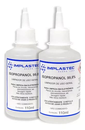 2 Álcool Isopropílico 99 8 Puro Isopropanol 110ml Implastec