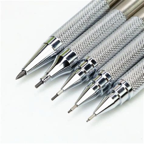 5 Pcs/set Professional Metal Mechanical Pencil Art Drawing Design HB 2B ...