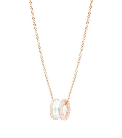 Bvlgari Yellow Gold And Ceramic B Zero Pav Diamond Necklace Harrods Uk