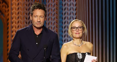 David Duchovny Gillian Anderson Have The X Files Reunion At SAG