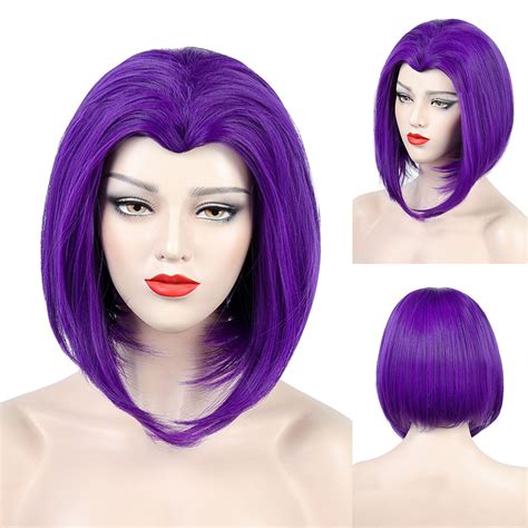 Garenas V Part Bob Wig Human Hair Purple Wig Short Bob Wigs For Women 12inch Heat Middle Part