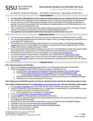 Fillable Online Month Stem Extension Optional Practical Training