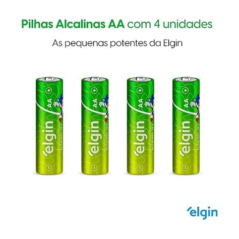 Pilha Alcalina Aa Pequena Blister Unidades Elgin Papelaria Helena