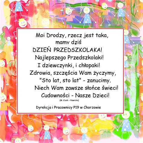 Dzie Przedszkolaka Yczenia Przedszkole Nr W Chorzowie