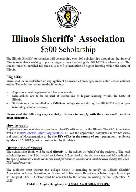 Sheriffs Association Scholarships Apply By March 15 Blaine Wilhour