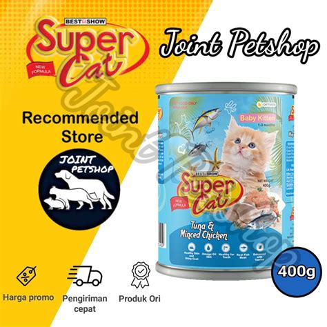 Jual Supercat Kaleng Baby Kitten Tuna Minced Chiken Makanan Basah Wet