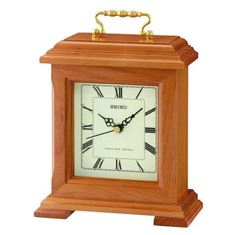 Seiko Wooden Radio Controlled Quartz Mantle Clock Qxr B