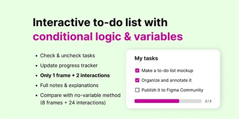 To Do List With Conditional Logic Variables Figma Community