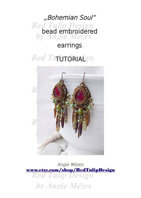 Bead Embroidery Earrings DIY Kit Beading Pattern And Etsy