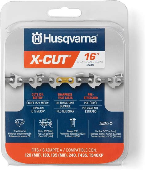 Husqvarna X Cut Sp33g 16 Inch Chainsaw Chain 325 Pitch 050 Gauge 66 Drive