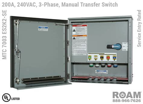 Roam 3 Ph 200A Manual Transfer Switch Roam Technologies