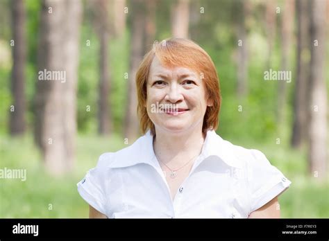 Outdoor Portrait Of Mature Woman Stock Photo Alamy