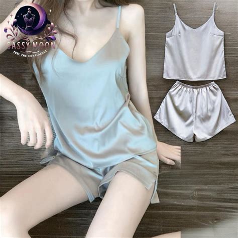 SG Stock Dreamy Silk Delight Seductive Lingerie Pyjamas Set Shopee Singapore