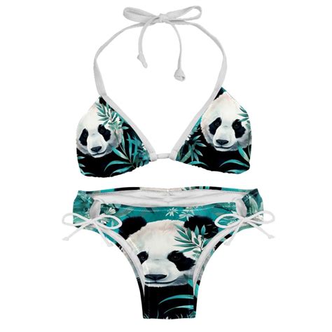 Panda Detachable Sponge Adjustable Strap Bikini Set Two Pack Swim