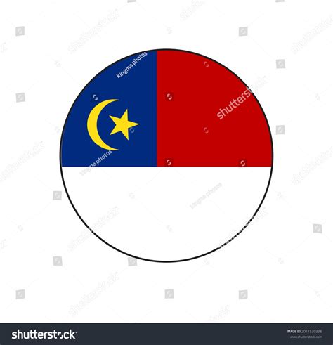 Malacca State Flag Circle Vector Button Stock Vector Royalty Free