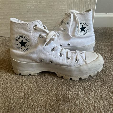 White Lugged Women’s Converse size 7.5 - Depop