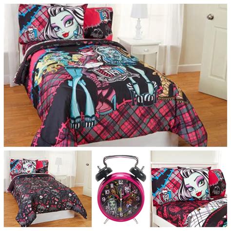 Monster High Bedding Set With Reversible Comforter Sheets Pillow Cases