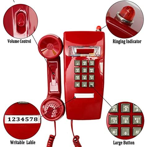 Retro Wall Phones For Landline With Mechanical Ringing Classic Corded