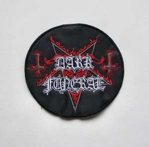 DARK FUNERAL Logo Round Red White Embroidered Patch