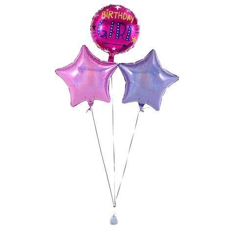 Buy Birthday Girl Pink Balloon Bouquet Delivered Inflated For Gbp 16